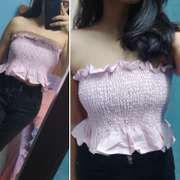 long smocked tube top