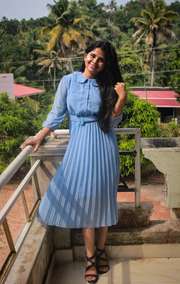 Pleated dress myntra Clearance