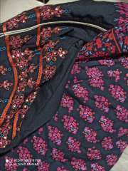 Rain & rainbow orange embellished kurta churidar dupatta on sale