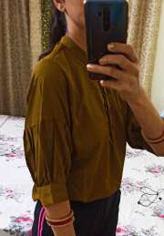 Ives Olive Green Shirt Style Top