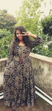 Vishudh navy blue cheap printed maxi dress
