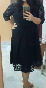 Eavan Black Lace Fit & Flare Dress