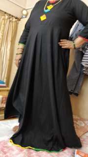 Buy Nayo Black Cotton Maxi Dress - Ethnic Dresses for Women 7723403