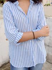 blue striped shirt women