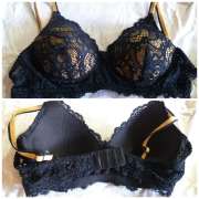 Buy ABELINO Black Floral Lace Push Up Bra Full Coverage Non Wired Heavily  Padded - Bra for Women 9386641