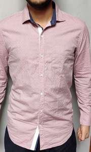 Buy INVICTUS Mauve Printed Slim Fit 