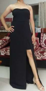 Buy 20Dresses Black Strapless Thigh High Slit Maxi Dress - Dresses for  Women 11843982