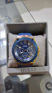 Guess blue dial deals multifunction men's watch w1049g2