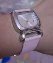 Ladies Watch with Pink Leather Strap - 6091SL01