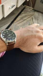 Buy Tommy Hilfiger Men Navy Blue Dial Brown Leather Strap