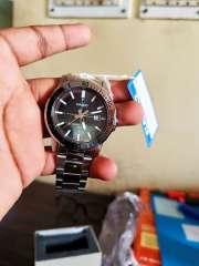 Buy CASIO Enticer Men Black Silver Toned Analogue Watch A1734 MTP