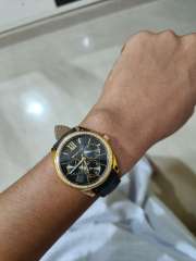 Kors embellished discount leather watch