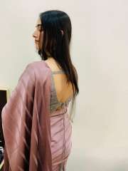 Buy Tikhi Imli Gunmetal-Toned Striped Saree - Sarees for Women 18709036