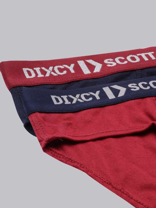 DIXCY SCOTT MAXIMUS Men Pack Of 2 Solid Cotton Basic Briefs MAXB-004-HUSTLE  BRIEF-P2