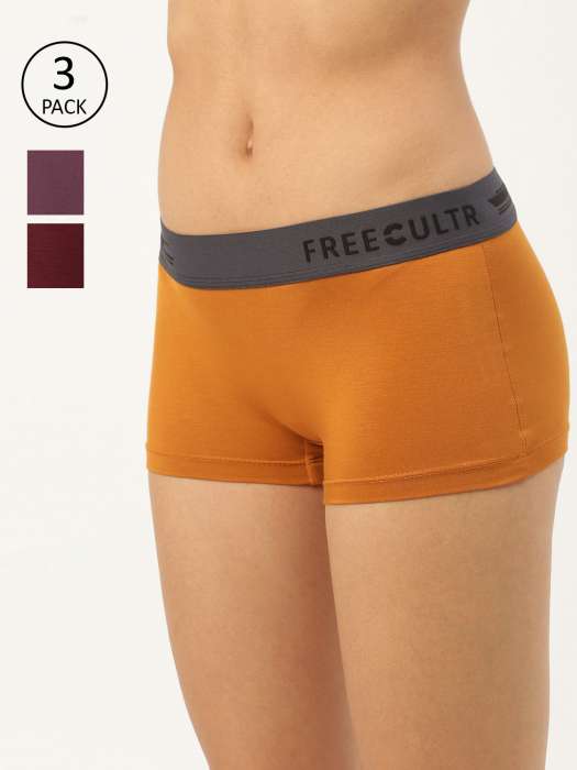 FREECULTR Antibacterial Micro Modal Boxer Brief for Women, Panty, Boxer  for Girls Women Hipster Maroon, Purple Panty - Buy FREECULTR Antibacterial Micro  Modal Boxer Brief for Women, Panty