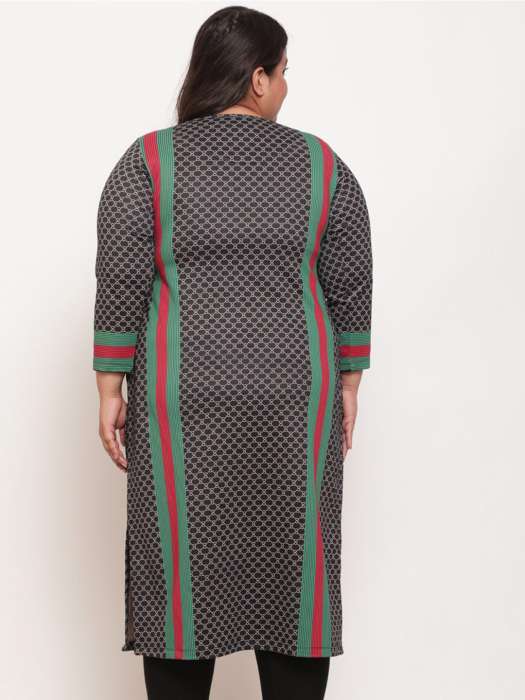Buy Amydus Amydus Women Plus Size Black Luxe Art Woolen Winter