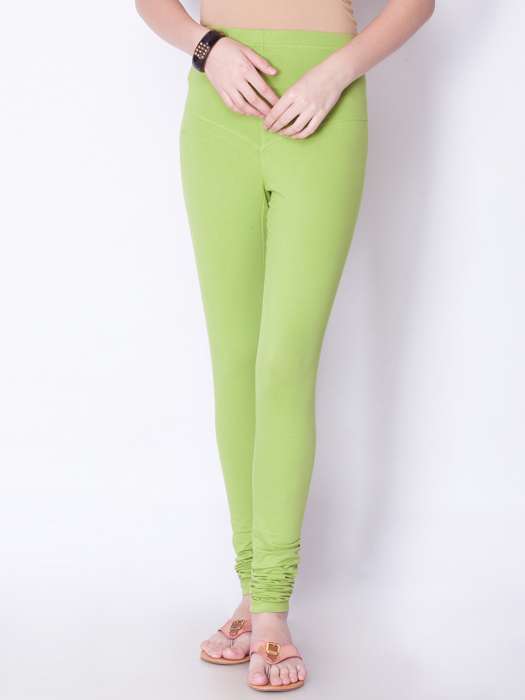 Buy Lyra Women's Light Green solid Ankle Leggings Online at Best