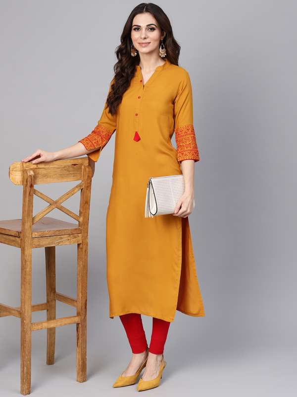 Libas women's solid straight kurta store