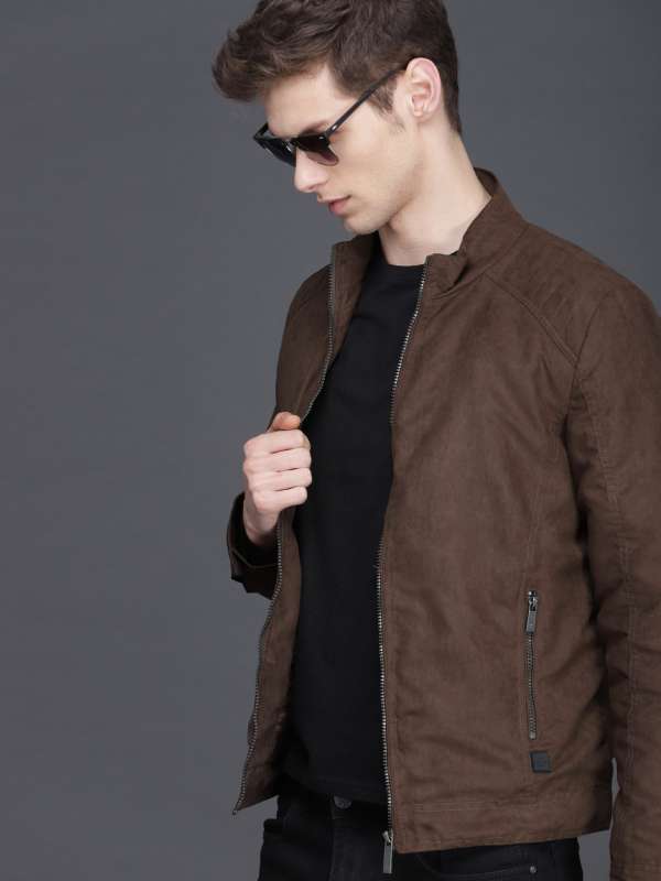 Solid Polyester Regular Fit Mens Jacket