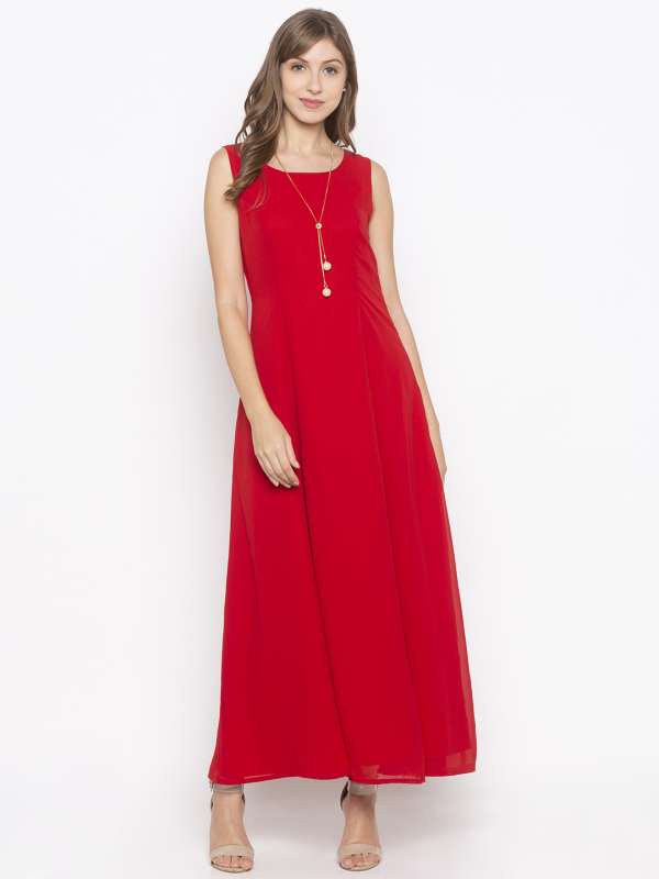 red maxi dress casual