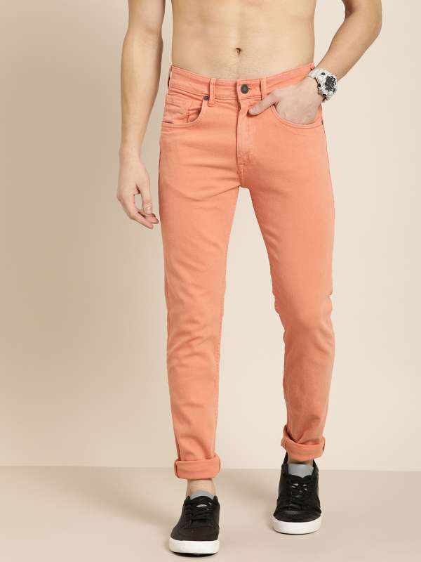 peach colour jeans