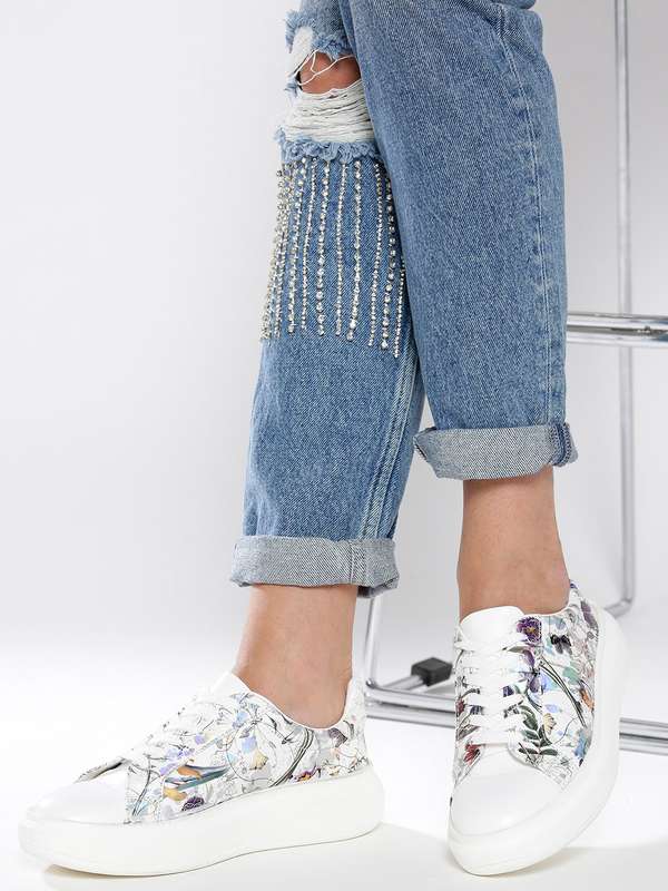 Floral print sneakers online clearance
