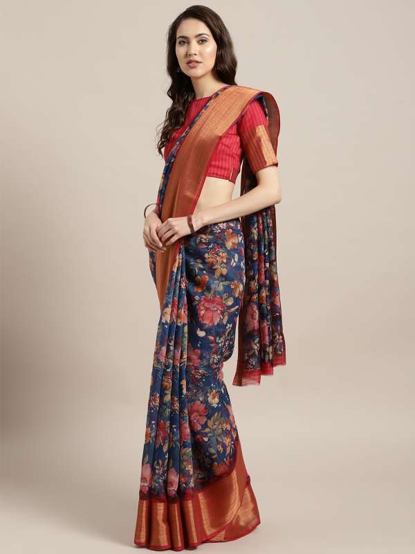 Linen sarees in myntra top