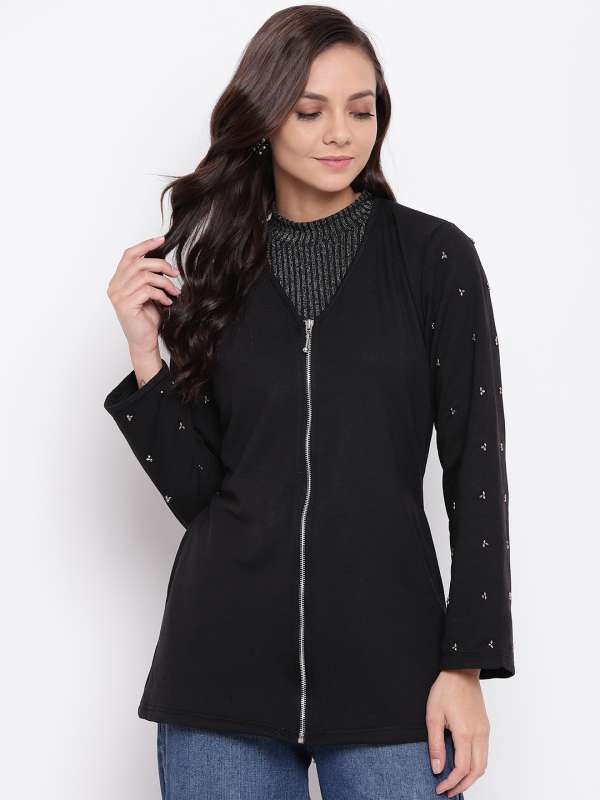Femella Black Solid Winter Jackets Buy Femella Black Solid