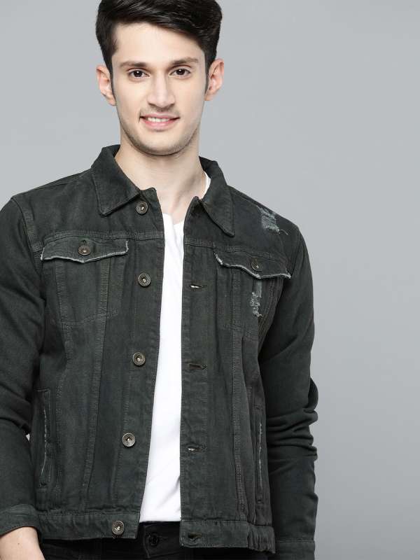 Distressed jean jacket on sale men