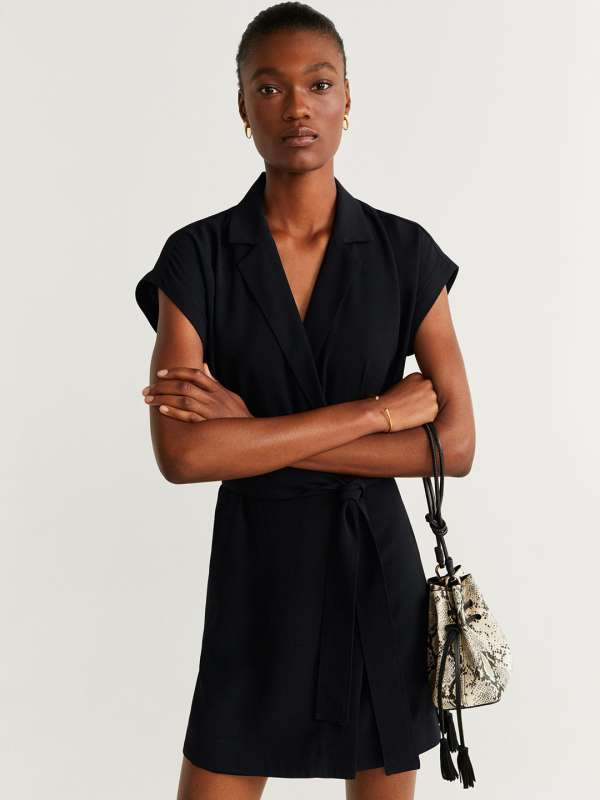 Mango Black Wrap Dress 4795656htm Buy Mango Black Wrap Dress 4795656htm online in India