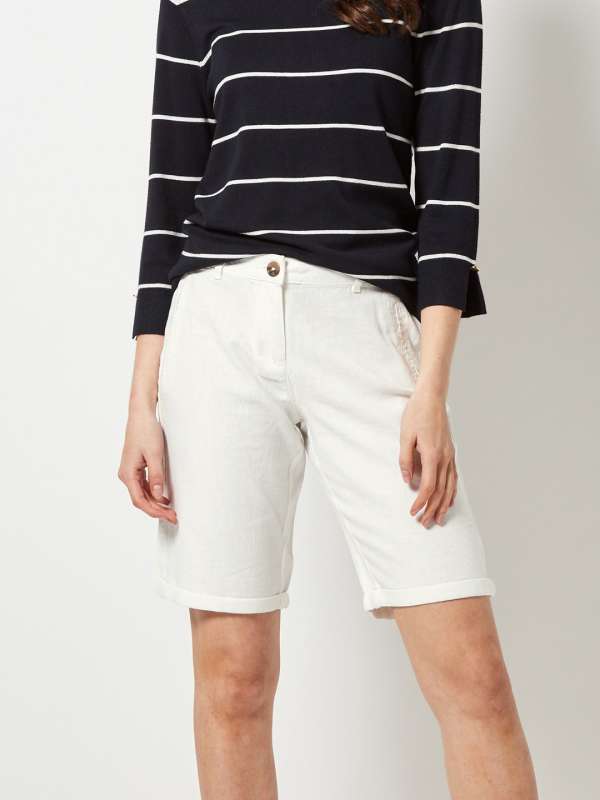 Dorothy Perkins White Solid Shorts Buy Dorothy Perkins White Solid Shorts online in India