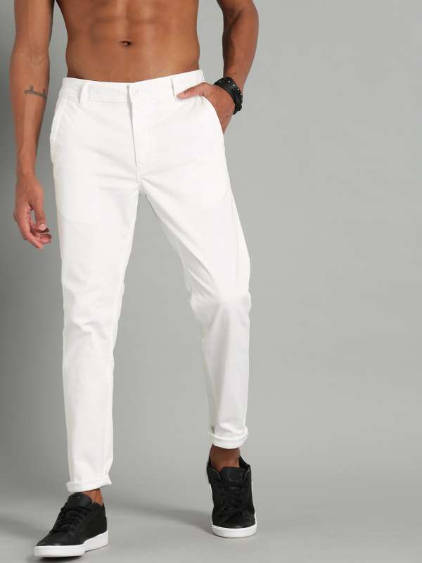 Buy Hubberholme Men Off White Slim Fit Chinos  Trousers for Men 13931936   Myntra