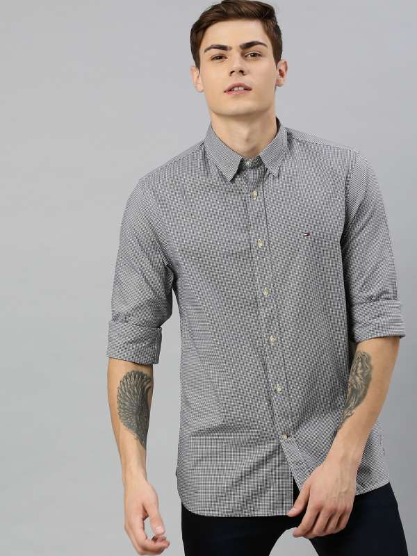 tommy hilfiger green check shirt
