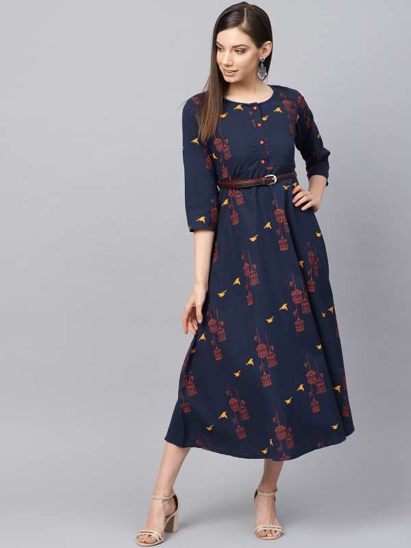cotton maxi dresses online myntra