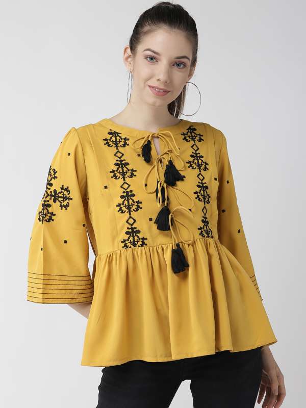 Myntra yellow top best sale