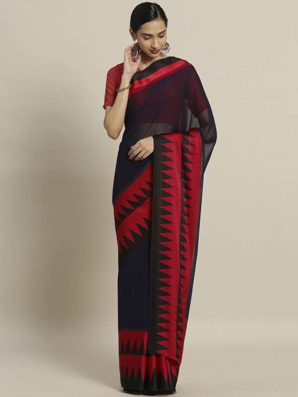Satin saree hot sale online myntra