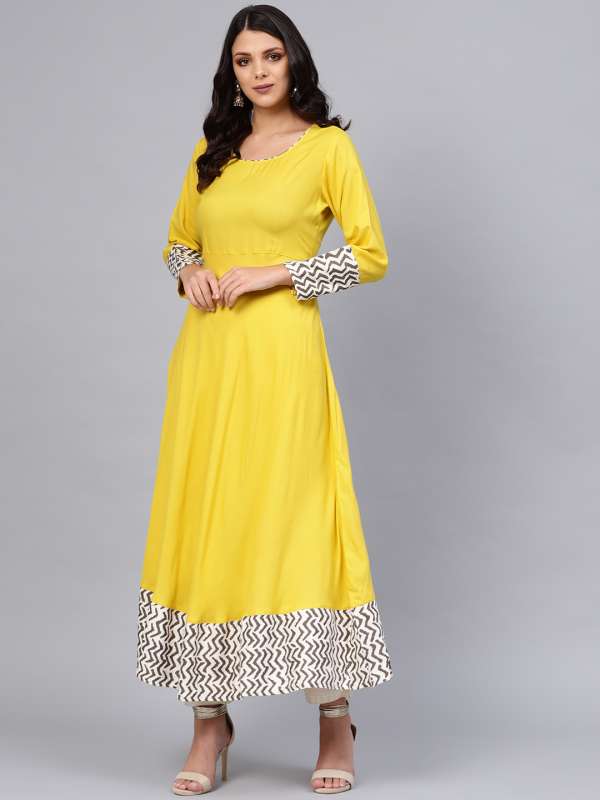 Yellow Anarkali Buy Trendy Yellow Anarkali Online in India Myntra