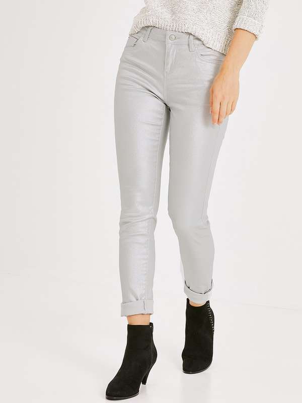 silver colour jeans