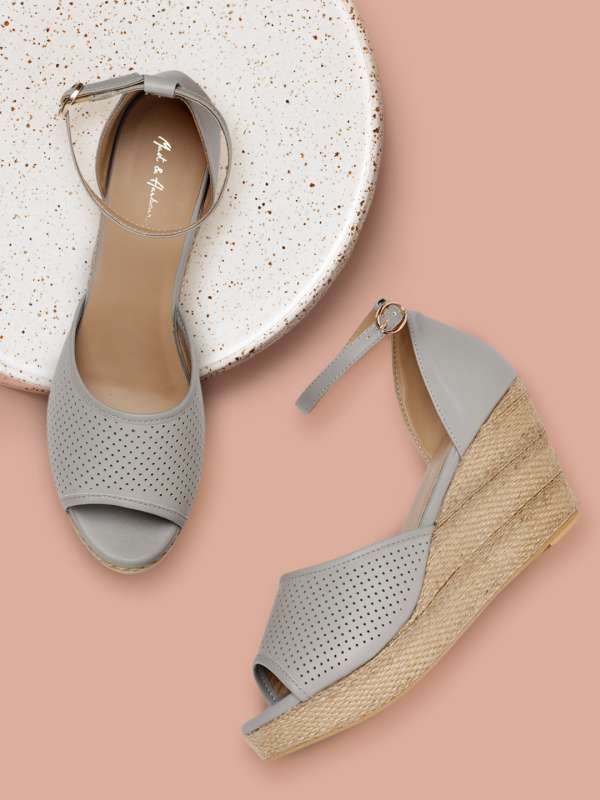 Grey wedges hotsell closed toe