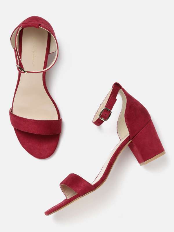 Maroon heels best sale open toe