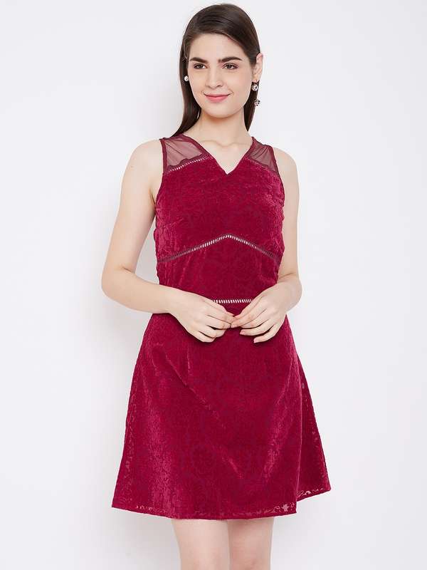 Velvet dress myntra clearance