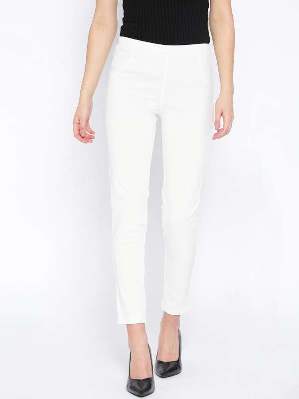 white jeggings myntra