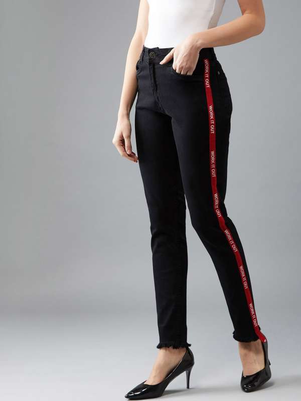 Jeans with side stripe myntra sales