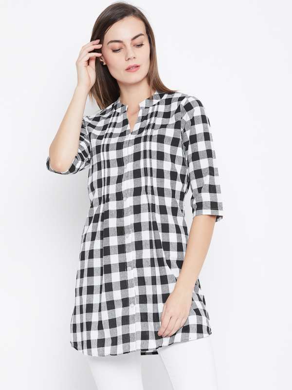 Black & white tunic tops outlet