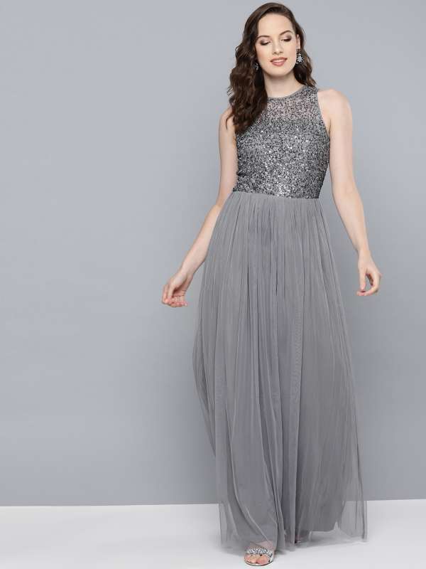 Girls grey outlet maxi dress