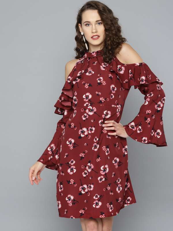 Cold shoulder dress myntra on sale