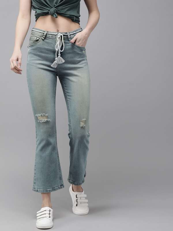 bell bottom jeans myntra