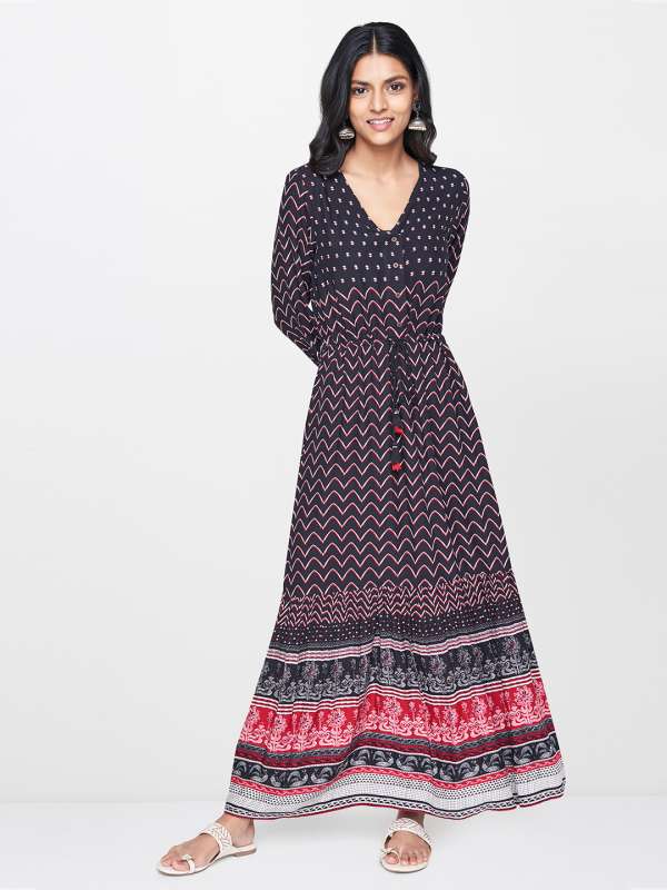 global desi maroon maxi dress