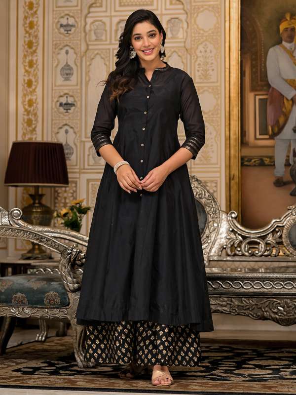 Myntra black kurta hotsell
