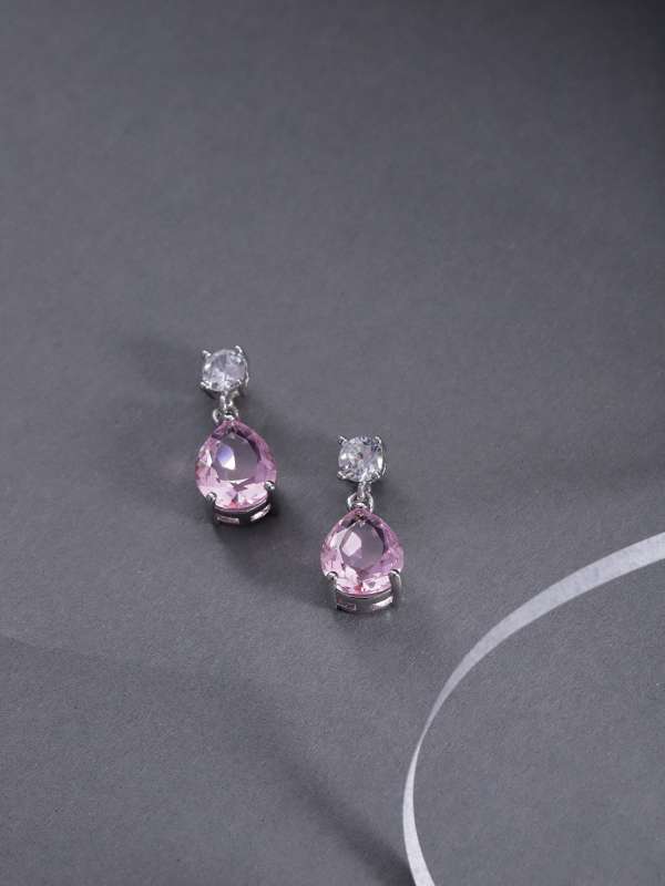 Light pink new arrivals stone earrings